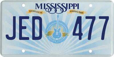 MS license plate JED477