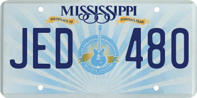 MS license plate JED480
