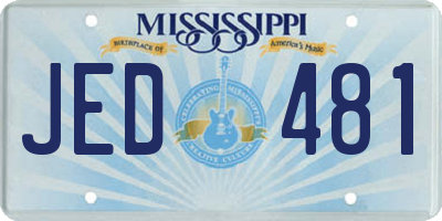 MS license plate JED481