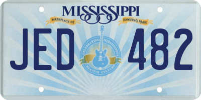 MS license plate JED482