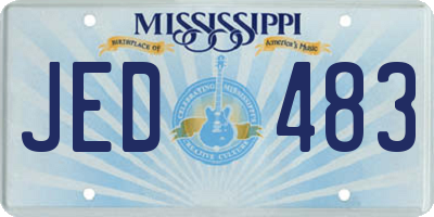 MS license plate JED483