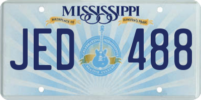 MS license plate JED488