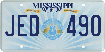 MS license plate JED490