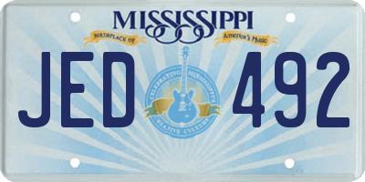 MS license plate JED492