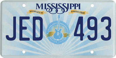 MS license plate JED493