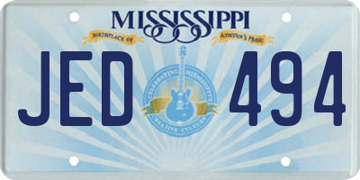 MS license plate JED494