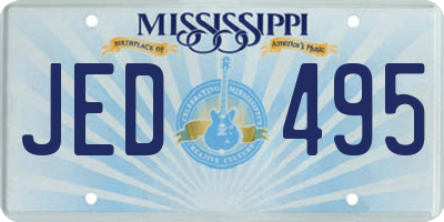 MS license plate JED495