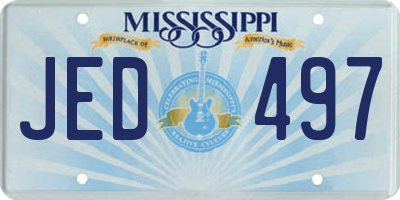 MS license plate JED497