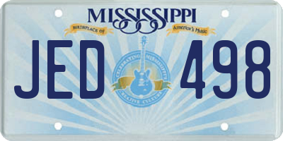 MS license plate JED498