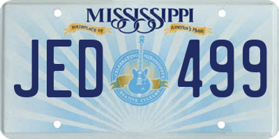 MS license plate JED499