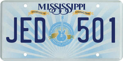 MS license plate JED501