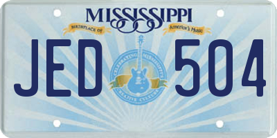 MS license plate JED504