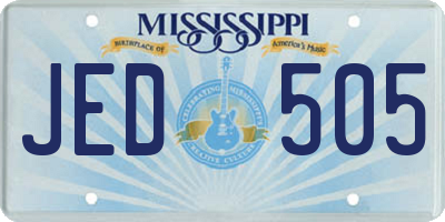 MS license plate JED505