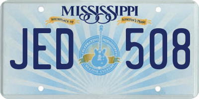 MS license plate JED508