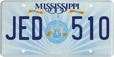 MS license plate JED510