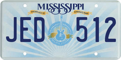 MS license plate JED512