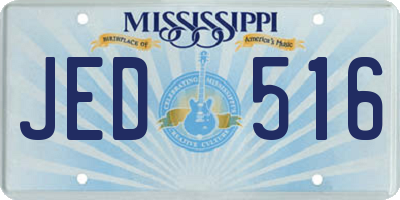 MS license plate JED516