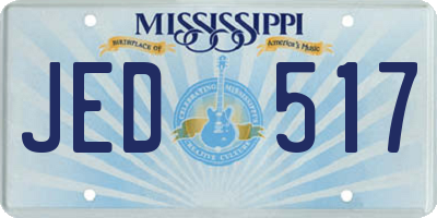 MS license plate JED517