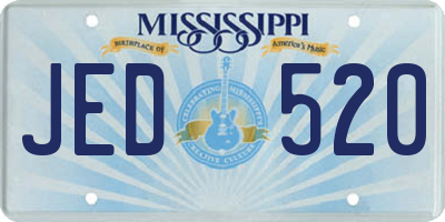 MS license plate JED520