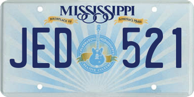 MS license plate JED521