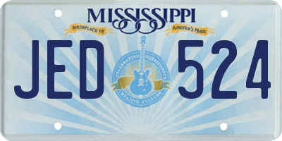 MS license plate JED524