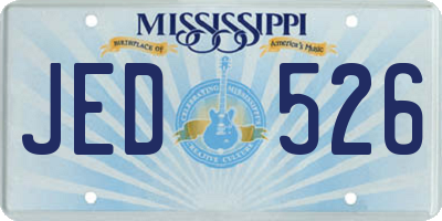 MS license plate JED526