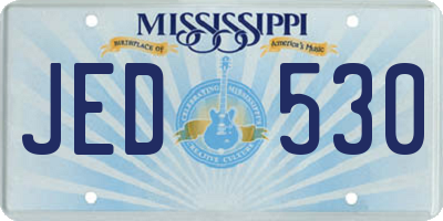 MS license plate JED530