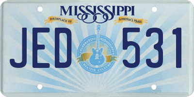 MS license plate JED531