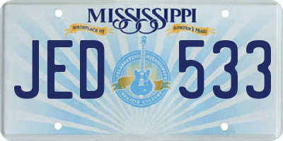 MS license plate JED533