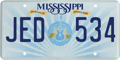 MS license plate JED534