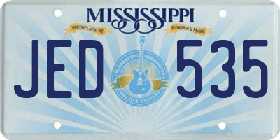 MS license plate JED535