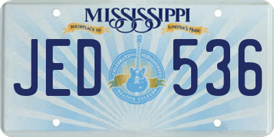 MS license plate JED536