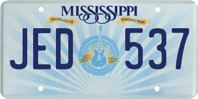 MS license plate JED537