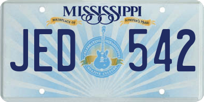MS license plate JED542