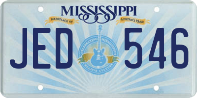 MS license plate JED546