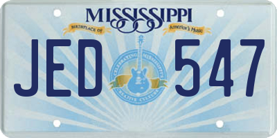 MS license plate JED547