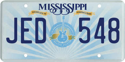 MS license plate JED548