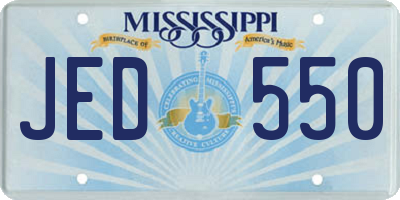 MS license plate JED550