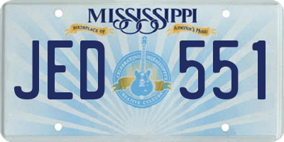 MS license plate JED551