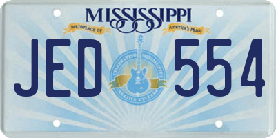 MS license plate JED554