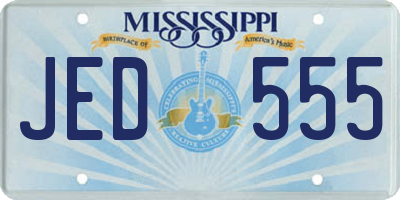 MS license plate JED555