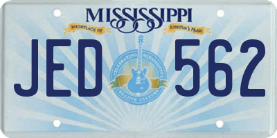 MS license plate JED562