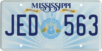 MS license plate JED563
