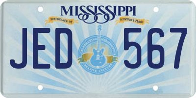 MS license plate JED567