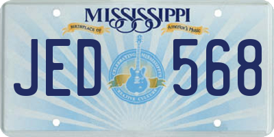 MS license plate JED568