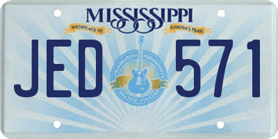 MS license plate JED571