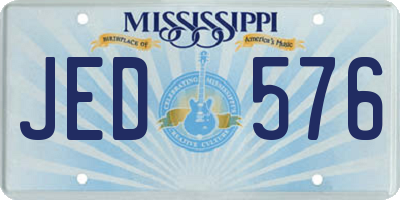 MS license plate JED576