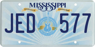 MS license plate JED577