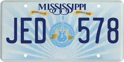 MS license plate JED578