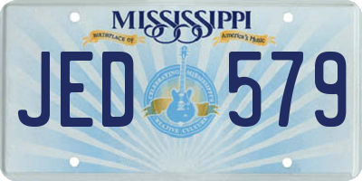 MS license plate JED579